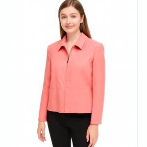 Tahari Arthur Levine Coral  Spring Pastel Balletcore Vintage Jacket Sz 10P
